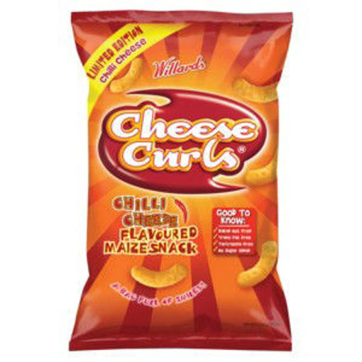 Willards Snaks Cheese Curls Chilli Cheese 1 x 150G