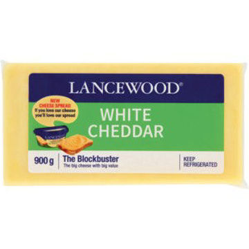 Lancewood Cheese Cheddar White 1 x 900Gr