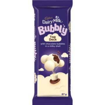 Cadbury Choc Slab Bubbly Top Deck 1 x 87Gr