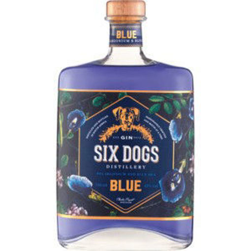 Six Dogs Gin Blue . 1 x 750Ml