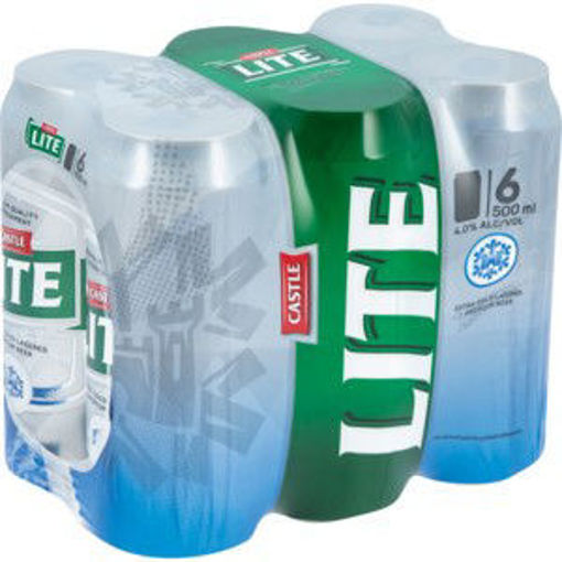 Castle Lite Beer Can 6 x 500Ml