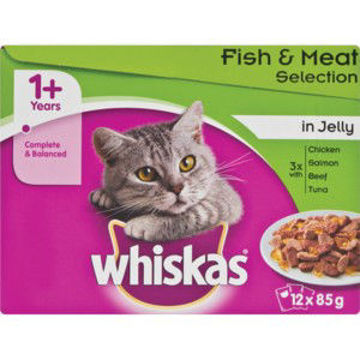 Whiskas Cat Food Pouch Multi Fish & Meat Jel 1 x 12`s