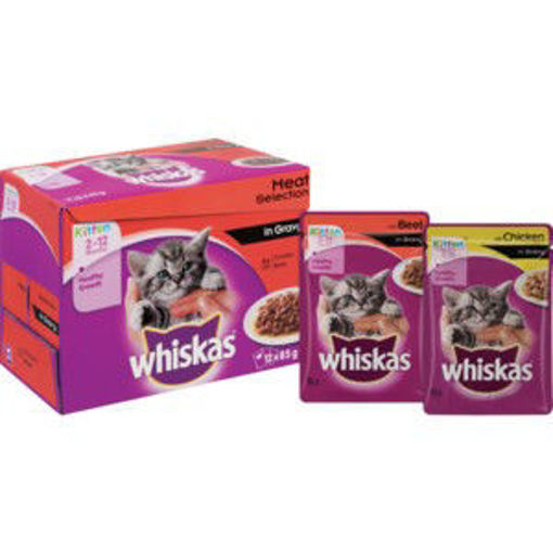 Whiskas Cat Food Pouch Multi Kitiem M/Gravy 1 x 12`s