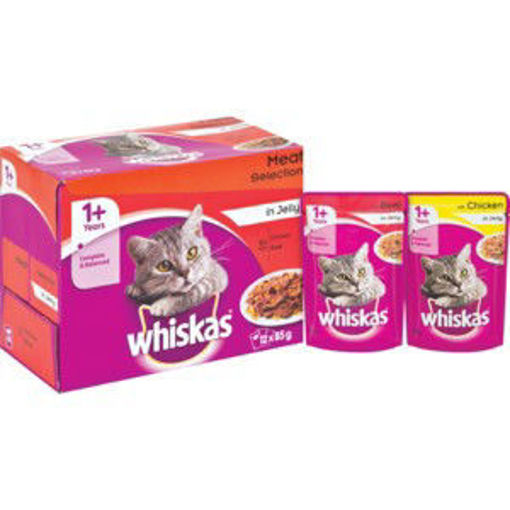 Whiskas Cat Food Pouch Multi Meat Jel 1 x 12`s