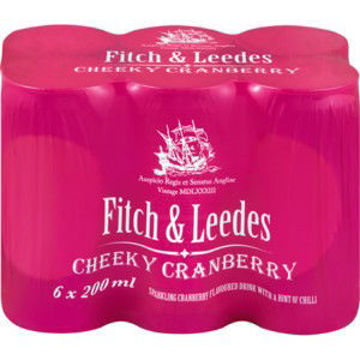 Fitch & Leeds CSD Can Cheeky Cranberry 6 x 200Ml