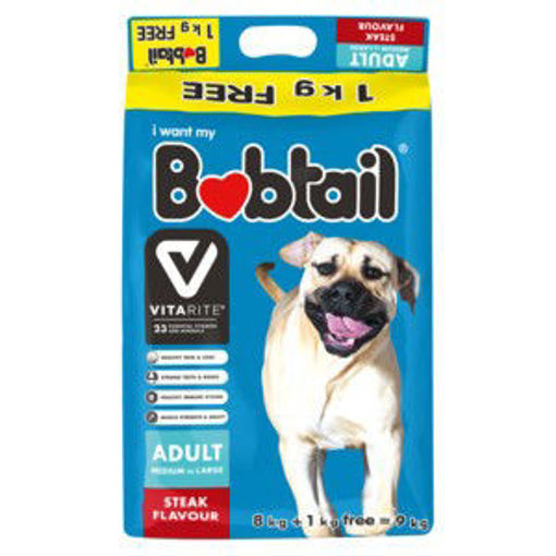 Bobtail Dog Food Adult Med Large Mini Steak 1 x 8Kg