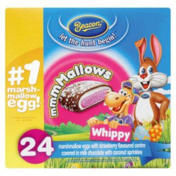 Beacon Easter S/berry Mallow Eggs S/Berry Whippy 24 x 17Gr