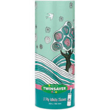 Twinsaver Facial Tissues 2 Ply Tube 1 x 80`s