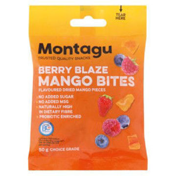 Montagu Fruit Dried Mango Bites Berry Blaze 1 x 50G