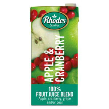 Rhodes Juice 100% Apple Cranb 1 x 1L