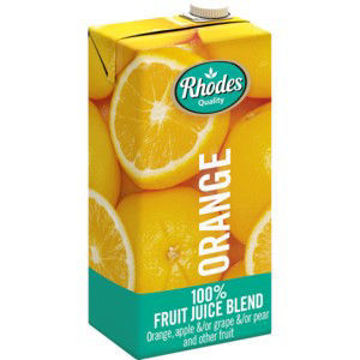 Rhodes Juice 100% Orange 1 x 1Lt