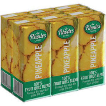 Rhodes Juice 100% Pineapple 6 x 200Ml