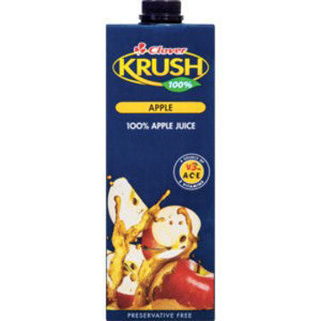 Krush Juice 100% UHT Apple 1 x 1Lt