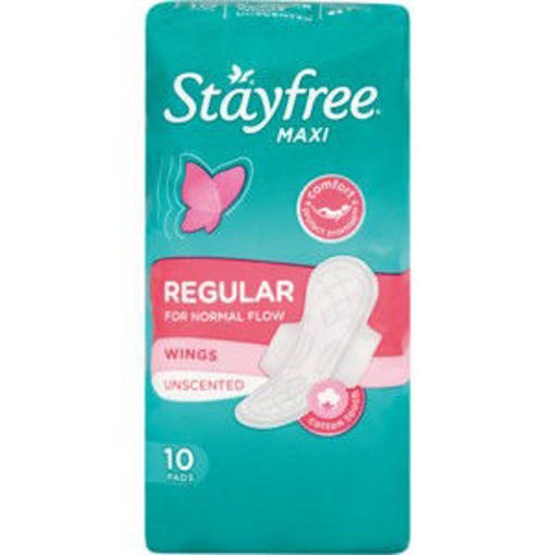 Stayfree Pads Maxi Wings Unscent 4 x 10`s