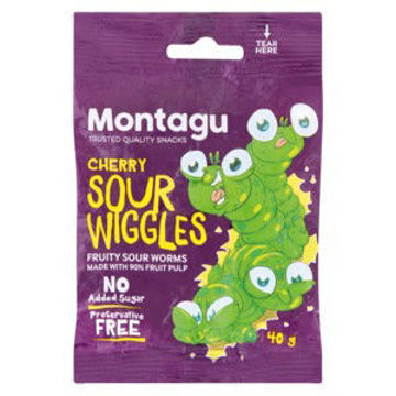 Montagu Sourworms Cherry 1 x 40G