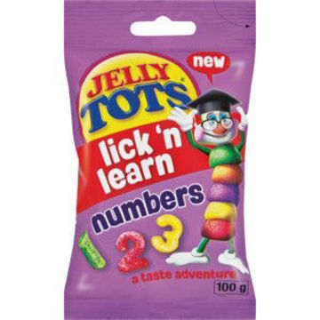 Jelly Tots Sw Lick & Learn Numbers 40 x 100Gr