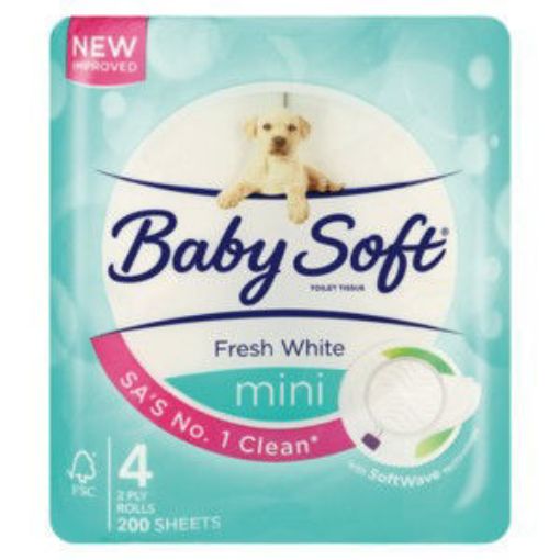 Baby Soft Toilet Paper 2 Ply Mini 1 x 4`s