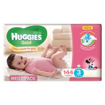 Huggies Nappies Gold Mega Box Girl 1 x 144`s