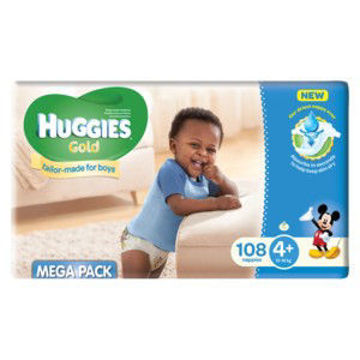 Huggies Nappies Gold Mega S4 + 108s Boy 1 x 0108s