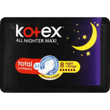 Kotex Pads All Night Wings Plus . 1 x 8`s