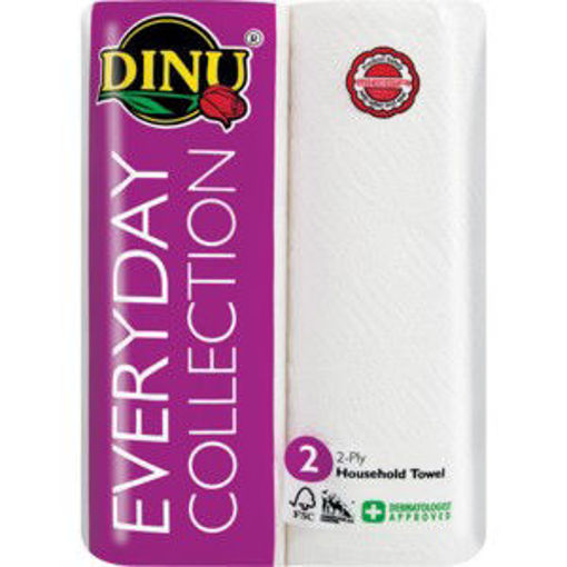 Dinu Paper Towel Roll White 1 x 2`s